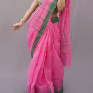 MONIPURI SAREE PINK & GREEN COMBITATION