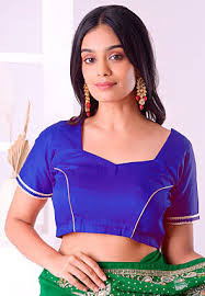 Blue Half Sleeve Blouse