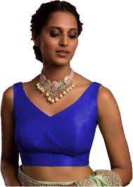 Blue-Sleeveless- Blouse
