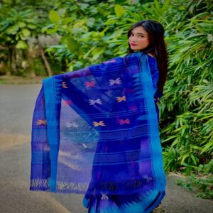 Blue Monipuri Saree
