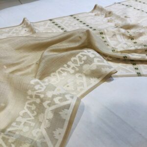 Indian Khadi Jamdani Saree.
