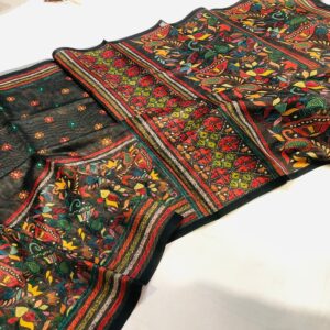 Indian Madhubani Silk Saree.