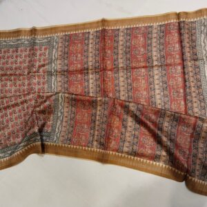 Indian Giza Kalamkari Silk Saree.