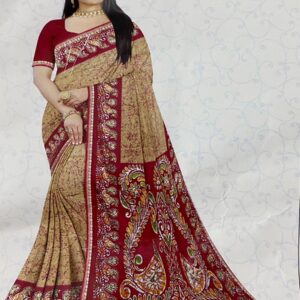Indian Batik Silk Saree