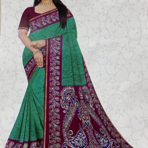 Indian Batik Silk Saree